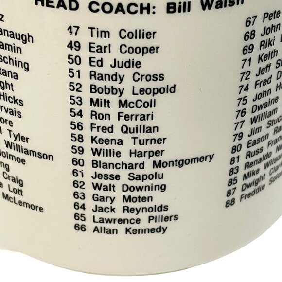 Vintage San Francisco 49ers 1983 Roster Mug With Gold Trim - Picture 5 of 12